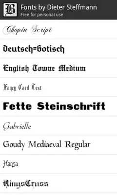 Font Pack Dieter Steffmann - B android App screenshot 0